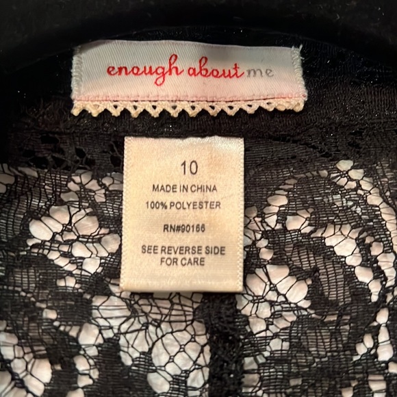 Black lace button up shirt. - Picture 3 of 4